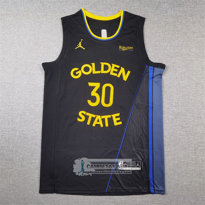 Camiseta Golden State Warriors Stephen Curry NO 30 Statement 2024-25 Negro